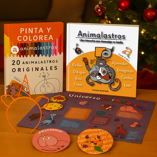 LOTE Animalastros: Libro + Pinta y colorea + pegatinas + diadema Culicornio + 2 pósters