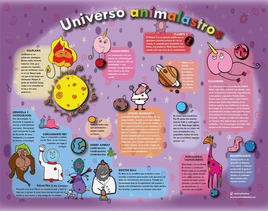 LOTE Animalastros: Libro + Pinta y colorea + pegatinas + diadema Culicornio + 2 pósters